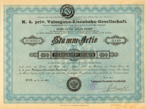 K. K. Priv. Valsugana-Eisenbahn-Gesellschaft Imperiale Regia Società Privilegiata della Ferrovia della Valsugana