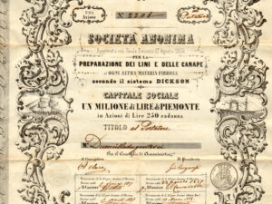 Società Anonima per la Preparazione dei Lini e delle Canape ed ogni altra Materia Fibrosa secondo il Sistema Dickson