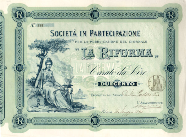 Società in Partecipazione per la Pubblicazione del Giornale "La Riforma"