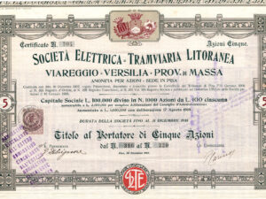 Società Elettrica Tramviaria Litoranea Viareggio - Versilia - Prov. di Massa
