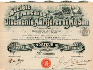Société Française des Gisements Auriféres de Mo-Son –