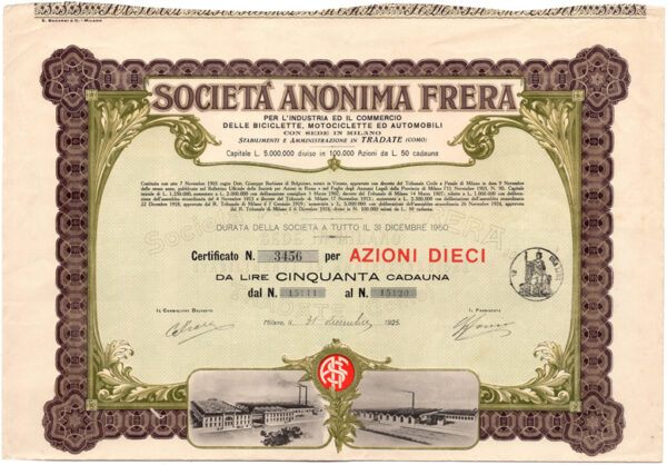 Società Anonima Frera per l'Industria ed il Commercio delle Biciclette, Motociclette ed Automobili