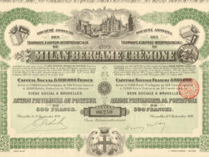 Società Anonima dei Tramways a Vapore Interprovinciali di Milan - Bergame - Crémone